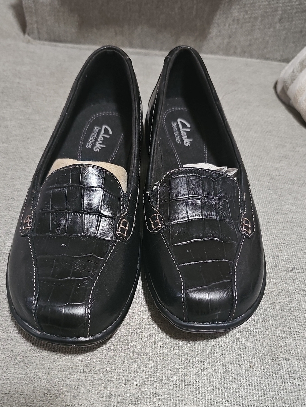 Clarks Black Slip-On Comfort Loafers